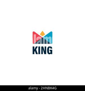 Simple King Crown With Spotlight Logo Sign Symbol Icon Stock Vector