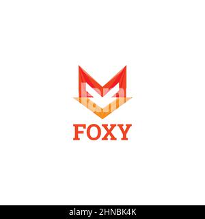 Simple Geometric Fox Shape Logo Sign Symbol Icon Stock Vector
