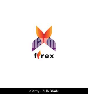 Abstract Letter Flame X Shape Colorful Logo Symbol Icon Stock Vector