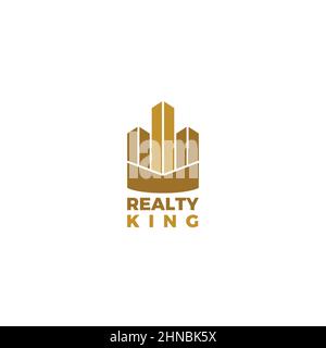 Simple Realty City Scape Business Logo Design Template Stock Vector