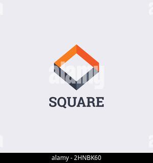 Abstract Infinity Square Shape Company Business Logo Stock Vector