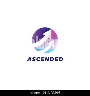 Abstract Arrow Circle Logo Design Template Stock Vector