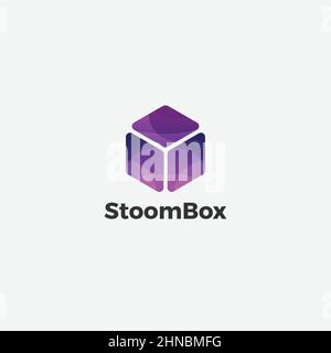 Abstract Simple Cube Box Logo Design Template Stock Vector