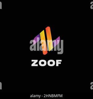 Vibrant Trendy Colorful Abstract Letter Z Logo Stock Vector