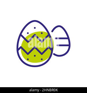 Easter eggs. Pixel perfect, editable stroke color icon Stock Vector