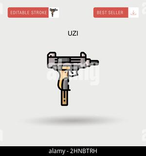 Uzi Simple vector icon. Stock Vector