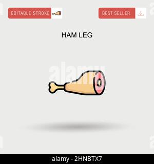 Ham leg Simple vector icon. Stock Vector