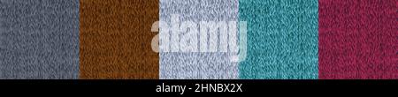 Fur seamless background, animal air texture, grey, brown, white, blue and red wool for game. Repeated furry pattern, cat, dog, wold, mink natural or artificial textile carpet, Realistic 3d vector set Stock Vector