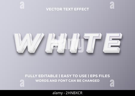 White text effect with 3d style Stock Vector