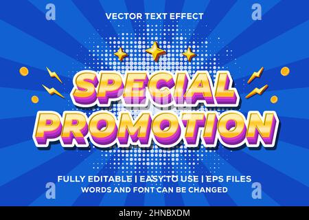special promotion text effect fully editable Stock Vector
