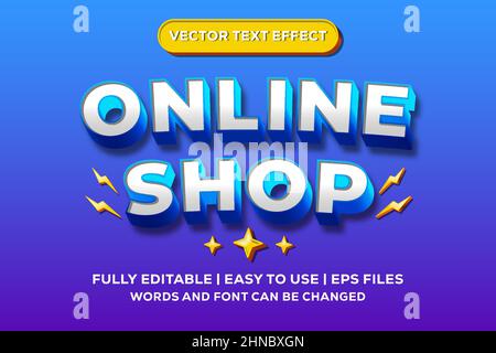 online shop vector text effect fully editable Stock Vector