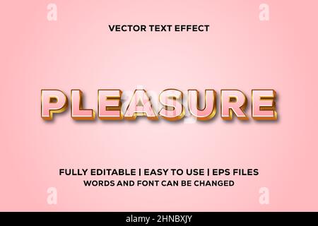 pleasure text effect fully editable Stock Vector