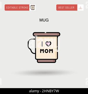 Mug Simple vector icon. Stock Vector