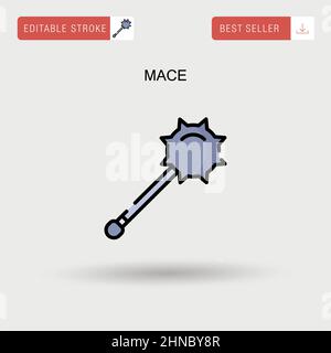 Mace Simple vector icon. Stock Vector