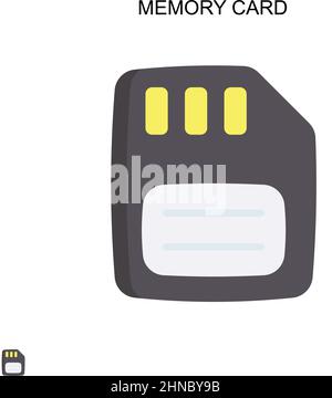 Memory card Simple vector icon. Illustration symbol design template for web mobile UI element. Stock Vector