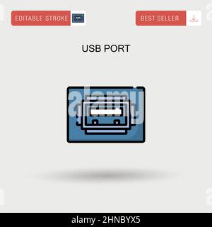 Usb port Simple vector icon. Stock Vector