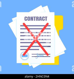 Contract cancellation business concept. Stock Vector