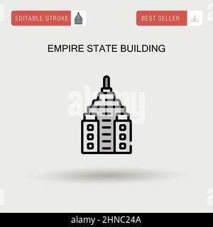 Empire state building Simple vector icon. Stock Vector