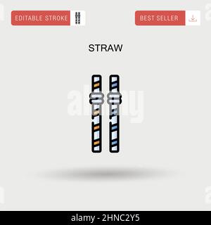 Straw Simple vector icon. Stock Vector