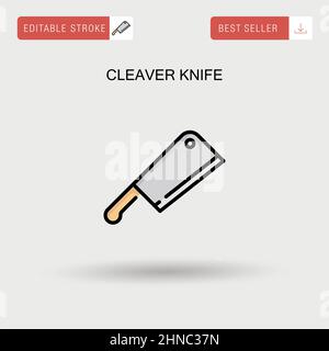 Cleaver knife vector icon set, flat design infographic template, set ...