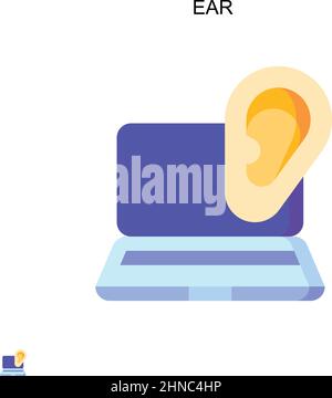 Ear Simple vector icon. Illustration symbol design template for web mobile UI element. Stock Vector