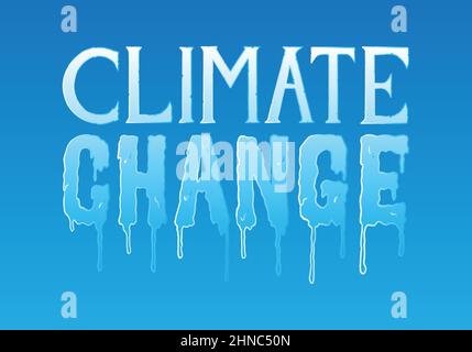 Climate Change.  Typography logo design emblem.  Digital typography logo illustration. Stock Vector