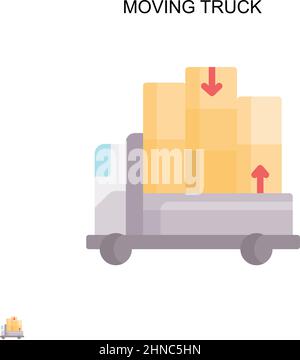 Moving truck Simple vector icon. Illustration symbol design template for web mobile UI element. Stock Vector