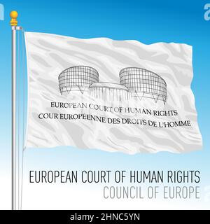 European Court of Human Rights flag, Council of Europe, vector illustration Stock Vector