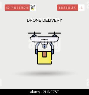 Drone delivery Simple vector icon. Stock Vector