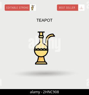 Teapot Simple vector icon. Stock Vector