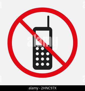Telephone not allowed sign on white background Stock Vector