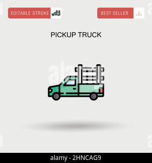 Pickup truck Simple vector icon. Stock Vector