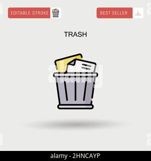 Trash Simple vector icon. Stock Vector