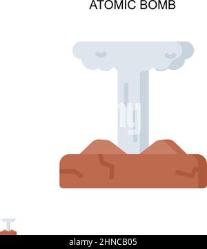 Atomic bomb Simple vector icon. Illustration symbol design template for web mobile UI element. Stock Vector