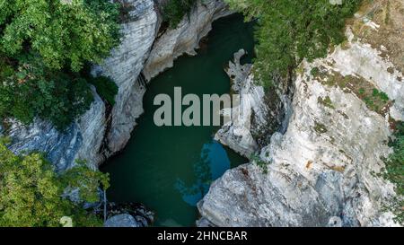 Section of the Metauro river named Marmitte dei Giganti Stock Photo