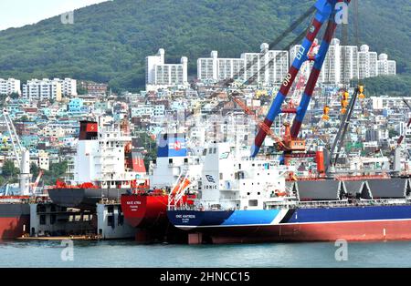 shipyard Busan South Korea Asia Stock Photo