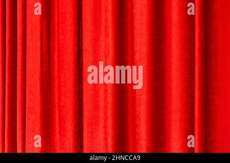Red curtain background. Stage theater show cinema broadway comedy backdrop Stock Photo