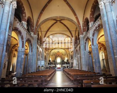 Europe,Italy, Lombardy, Milan. Sant'Ambrogio Basilica, interior Stock Photo