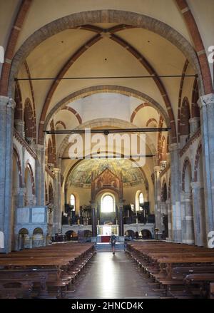 Europe,Italy, Lombardy, Milan. Sant'Ambrogio Basilica, interior Stock Photo