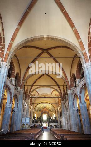 Europe,Italy, Lombardy, Milan. Sant'Ambrogio Basilica, interior Stock Photo