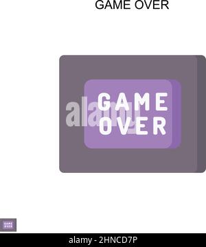Game over Simple vector icon. Illustration symbol design template for web mobile UI element. Stock Vector