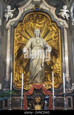 Italy, Lombardy, Milan, Basilica di Sant'Ambrogio, Jesus Christ statue Stock Photo