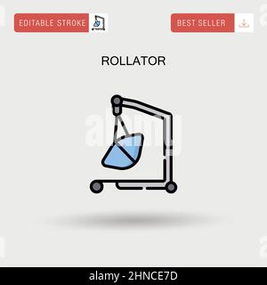 Rollator Simple vector icon. Stock Vector