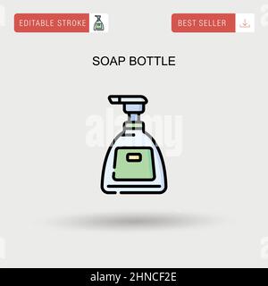 Soap bottle Simple vector icon. Stock Vector