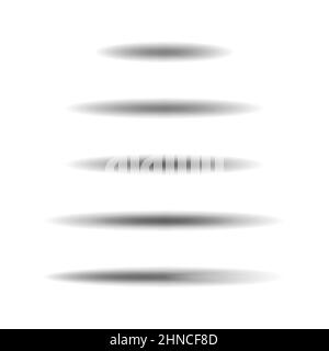 Set of oval vector shadows. Vector illustration isolated on white background Stock Vector