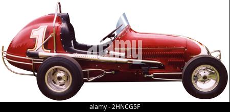 1959 Vintage Red Midget Racer, No.1 Stock Photo