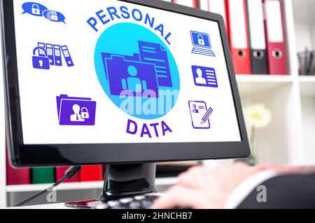 Personal data concept shown on a computer screen Stock Photo