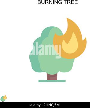 Burning tree Simple vector icon. Illustration symbol design template for web mobile UI element. Stock Vector