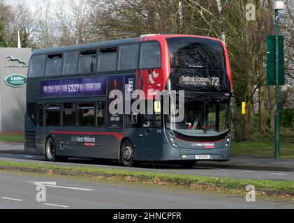 National Express West Midlands Platinum bus, Lode Lane, Solihull, West Midlands, England, UK Stock Photo