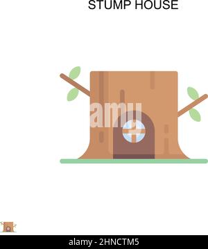 Stump house Simple vector icon. Illustration symbol design template for web mobile UI element. Stock Vector